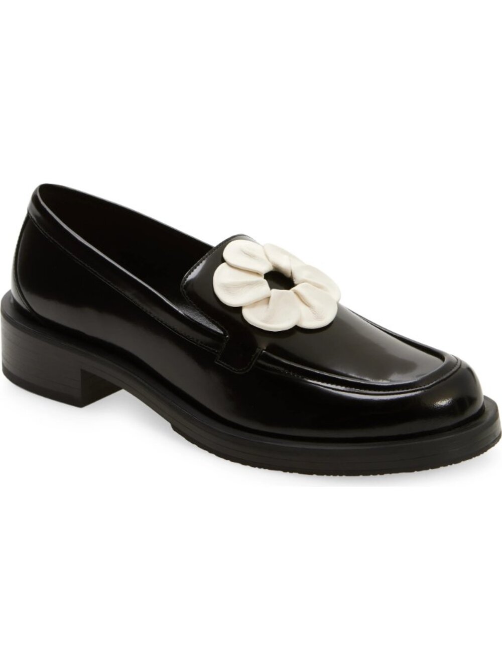STUART WEITZMAN x SANDY LIANG BLACK & CREAM LEATHER LOAFERS - NEW - SIZE 10.5 - Picture 2 of 8